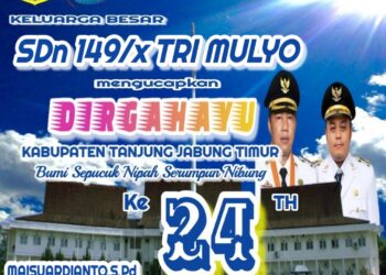 Keluarga Besar SDN 149/ X Tri Mulyo Mengucapkan Dirgahayu HUT Kab. Tanjabtim Ke 24