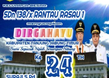 Keluarga Besar SDN 138/ X Rasau 1 Mengucapkan Dirgahayu Tanjabtim ke 24