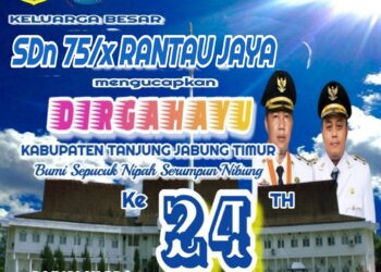 Keluarga Besar SDN 75/ X Rantau Jaya Mengucapkan Dirgahayu HUT Kab. Tanjantim Ke 24