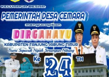Pemerintahan Desa Sungai Cemara Mengucapkan Dirgahayu HUT Kab. Tanjabtim Ke 24