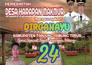 Pemerintah Desa Harapan Makmur Mengucapkan Dirgahayu HUT Kab. Tanjabtim ke24