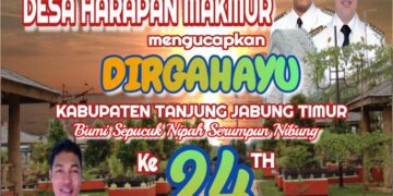 Pemerintah Desa Harapan Makmur Mengucapkan Dirgahayu HUT Kab. Tanjabtim ke24