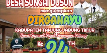 Pemerintah Desa Sei Dusun Mengucapkan Dirgahayu HUT Kab. Tanjabtim Ke24