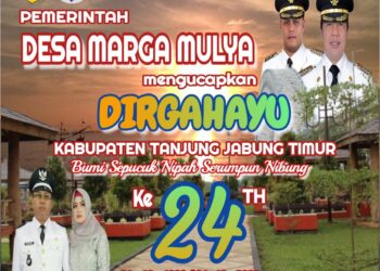 Pemerintah Desa Marga Mulya Mengucapkan Dirgahayu HUT Kab. Tanjabtim Ke 24