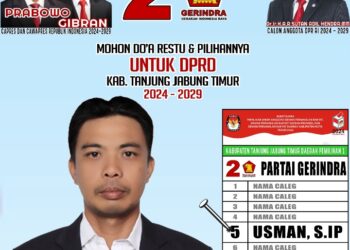 Tampil Menjadi Calon Anggota DPRD Tanjab Timur Dari Partai Gerindra, Usman : Pengabdian Pada Masyarakat