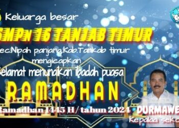 Keluarga Besar SMPN 16 Tanjab Timur Mengucapkan Selamat Menunaikan Ibadah Puasa 1445 H