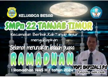 Keluarga Besar SMPN 22 Tanjantim Mengucapkan Selamat Menunaikan Ibadah Puasa 1445 H.
