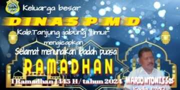 Keluarga Besar Dinas PMD Tanjab Timur Mengucapkan Selamat Menunaikan Ibadah Puasa 1445 H