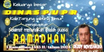 Keluarga Besar Dinas PUPR Tanjab Timur Mengucapkan Selamat Menunaikan Ibadah Puasa 1445 H