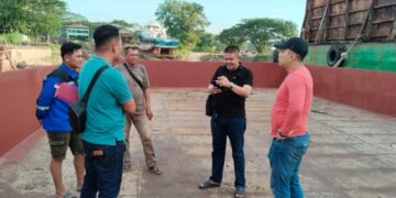Dit Polairud Polda Jambi Lakukan Pengecekan TKP Terkait Viral Kapal Tongkang Tabrak Jembatan di Batanghari