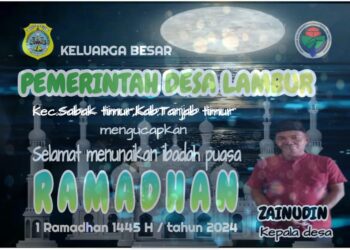 Pemerintah Desa Lambur Luar Mengucapkan Selamat Menunaikan Ibadah Puasa 1445 H.