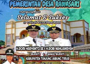 Keluarga Besar Desa Rawasari Mengucapkan Sukses 8 Tahun Kepemimpinan Bupati Dan Wabup Tanjung Jabung Timur
