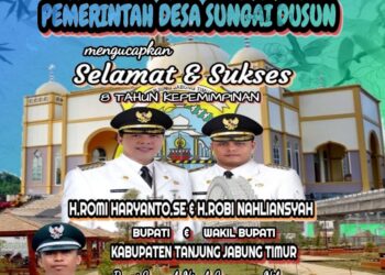 Pemerintah Desa Sungai Dusun Mengucapkan Selamat Dan Sukses 8 Tahun Kepemimpinan Bupati Dan Wakil Bupati Tanjabtim