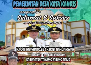 Pemerintah Desa Kota Kandis Mengucapkan Selamat Dan Sukses 8 Tahun Kepemimpinan Bupati Dan Wakil Bupati Tanjung Jabung Timur