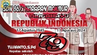 Keluarga Besar SD 86/X Harapan Makmur Mengucapkan HUT RI Ke 79
