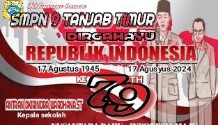 Keluarga Besar SMPN 9 Tanjabtim Mengucapkan Dirgahayu HUT RI Ke 79