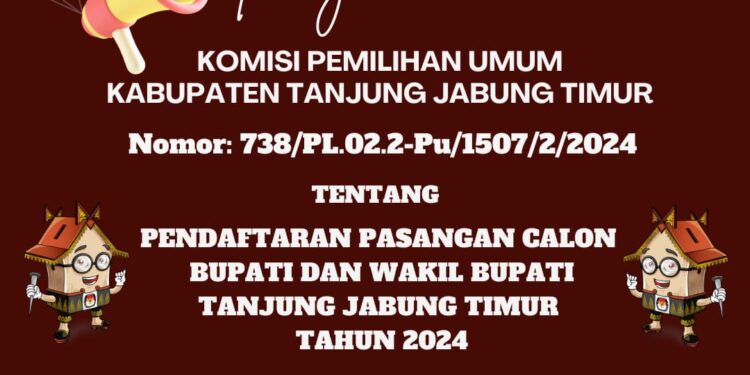 KPU Tanjung Jabung Timur Resmi Buka Pendaftaran Calon Bupati dan Wakil Bupati 2024