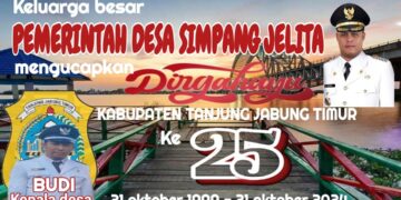 Pemerintah Desa Simpang Jelita Mengucapkan Dirgahayu Kabupaten Tanjung Jabung Timur Ke 25