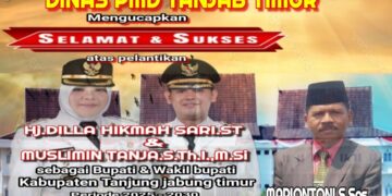 Keluarga Besar Dinas PMD Kab. Tanjabtim Mengucapkan Selamat Atas Di Lantik nya Bupati Dan Wakil Bupati Tanjabtim H. Dillah Hich ST – Muslimin Tanja M.SI Oleh Presiden Bapak Prabowo Subianto