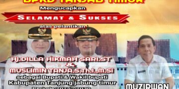 Keluarga Besar BPKD Tanjabtim Mengucapkan Selamat Atas Di Lantik nya Bupati Dan Wakil Bupati Tanjabtim H. Dillah Hich ST – Muslimin Tanja M.SI Oleh Presiden Bapak Prabowo Subianto