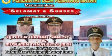 Keluarga Besar Pemerintah Desa Pematang Mayan  Mengucapkan Selamat Atas Pelantikan Bupati Dan Wakil Bupati Tanjung Jabung Timur Oleh Presiden RI Bapak H. Prabowo Subianto