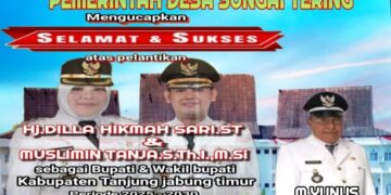 Keluarga Besar Pemerintah Desa Sungai Tering Mengucapkan Selamat Atas Pelantikan Bupati Dan Wakil Bupati Tanjung Jabung Timur Oleh Presiden RI Bapak H. Prabowo Subianto