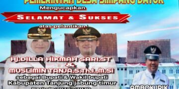 Keluarga Besar Pemerintah Desa Simpang Datuk Mengucapkan Selamat Atas Pelantikan Bupati Dan Wakil Bupati Tanjung Jabung Timur Oleh Presiden RI Bapak H. Prabowo Subianto