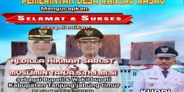 Keluarga Besar Pemerintah Rasau Desa  Mengucapkan Selamat Atas Pelantikan Bupati Dan Wakil Bupati Tanjung Jabung Timur Oleh Presiden RI Bapak H. Prabowo Subianto