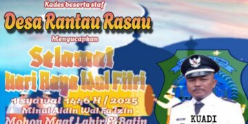 Keluarga Besar Pemerintah Desa Rantau Rasau Mengucapkan Selamat Hari Raya Idul Fitri 1 Syawal 1446 H Minal Aidzin Wal Faidzin Mohon Maaf Lahir Dan Batin