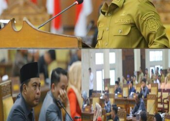 Paripurna DPRD Tanjabtim,  penyampaian Jawaban Eksekutif Teerhadap Pandangan Umum Lima Fraksi 