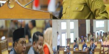 Paripurna DPRD Tanjabtim,  penyampaian Jawaban Eksekutif Teerhadap Pandangan Umum Lima Fraksi 