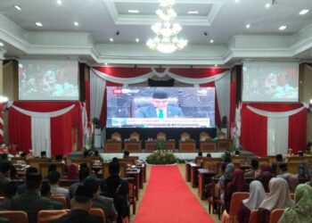 DPRD Tanjabtim Gelar Sidang Paripurna istimewa  Dengan Agenda Mendengarkan  Penyampaian Pidato Kenegaraan Presiden RI 