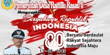 Pemerintah Desa Rantau Rasau II Mengucapkan Dirgahayu Republik Indonesia Ke 80