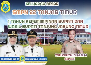 Keluarga Besar SMPN 22 Tanjab Timur Mengucapkan 1 Tahun Kepemimpinan Bupati Dan Wakil Bupati Tanjung Jabung Timur