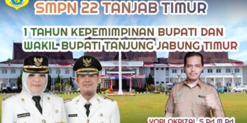 Keluarga Besar SMPN 22 Tanjab Timur Mengucapkan 1 Tahun Kepemimpinan Bupati Dan Wakil Bupati Tanjung Jabung Timur