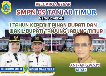 Keluarga Besar SMPN 09 Mengucapkan 1 Tahun Kepemimpinan Bupati Dan Wakil Bupati Tanjung Jabung Timur