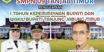 Keluarga Besar SMPN 09 Mengucapkan 1 Tahun Kepemimpinan Bupati Dan Wakil Bupati Tanjung Jabung Timur