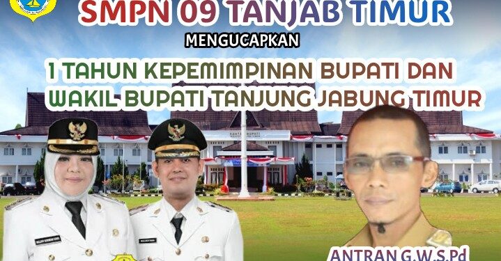 Keluarga Besar SMPN 09 Mengucapkan 1 Tahun Kepemimpinan Bupati Dan Wakil Bupati Tanjung Jabung Timur
