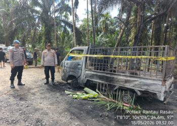 Mobil Suzuki Carry Nopol BH 8765 MD Hangus Terbakar. Diduga Bawa BBM