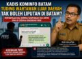 Pertanyaan Kadis Kominfo Batam ke Wartawan Luar Daerah Tuai Kritik, Dinilai Cederai Kebebasan Pers
