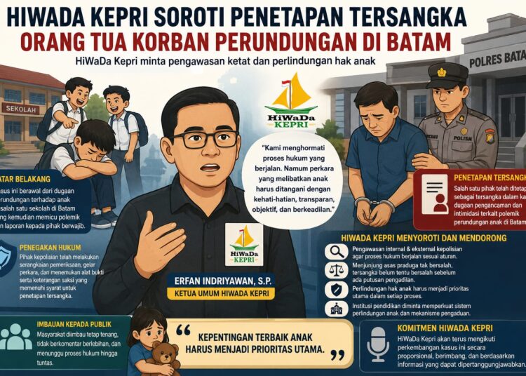 HiWaDa Kepri Soroti Penetapan Tersangka dalam Kasus Dugaan Pengancaman Terkait Polemik Perundungan Anak di Batam