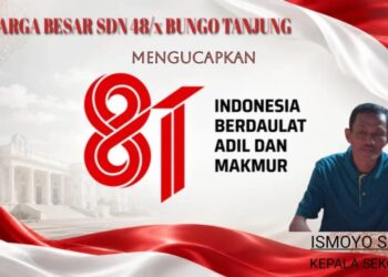Keluarga Besar SDN 48/ X Bungo Tanjung Mengucapkan Dirgahayu HUT RI Ke 81